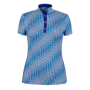 New Tail Woven Print Mock-Neck Polo Size XS MSP$83