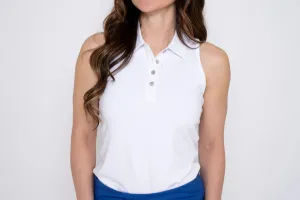 New Taylor Jordan Racerback Golf Polo - White MSP$78