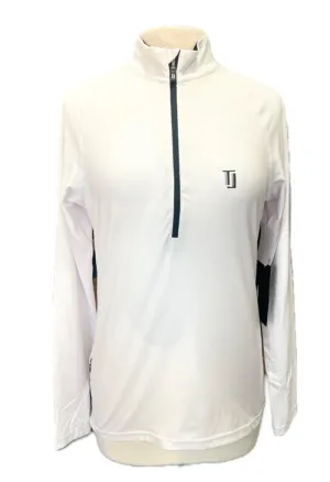 New Taylor Jordan Women's White Zip Mock Golf Pullover MSRP$100