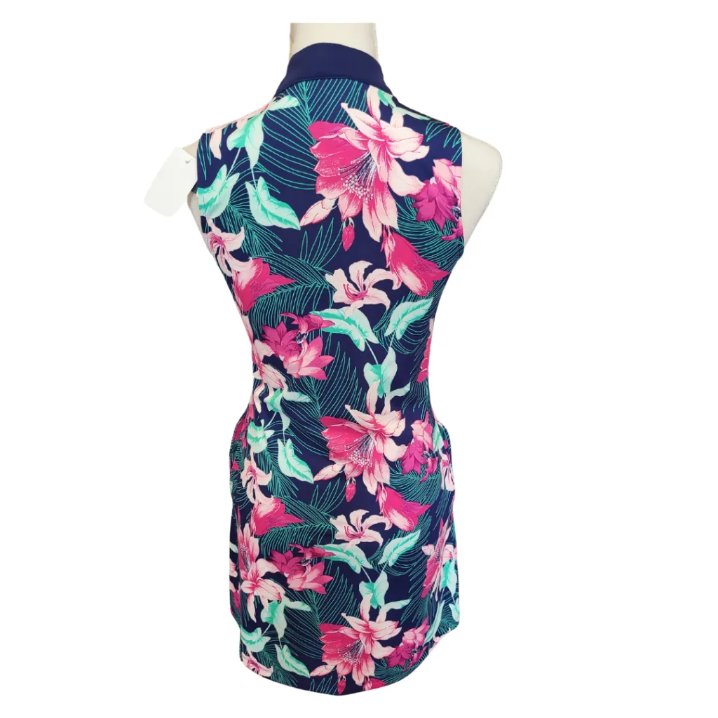 NEW Tommy Bahama Navy Floral Print Sleeveless Golf Dress Size XS MSP$148