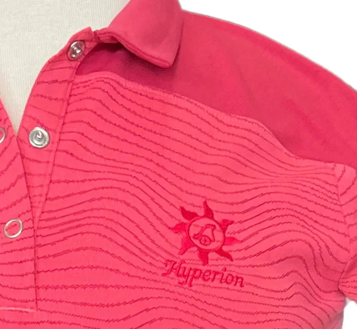 New Under Armour Pink Wave Striped Golf Polo with Logo Size XS MSP$65