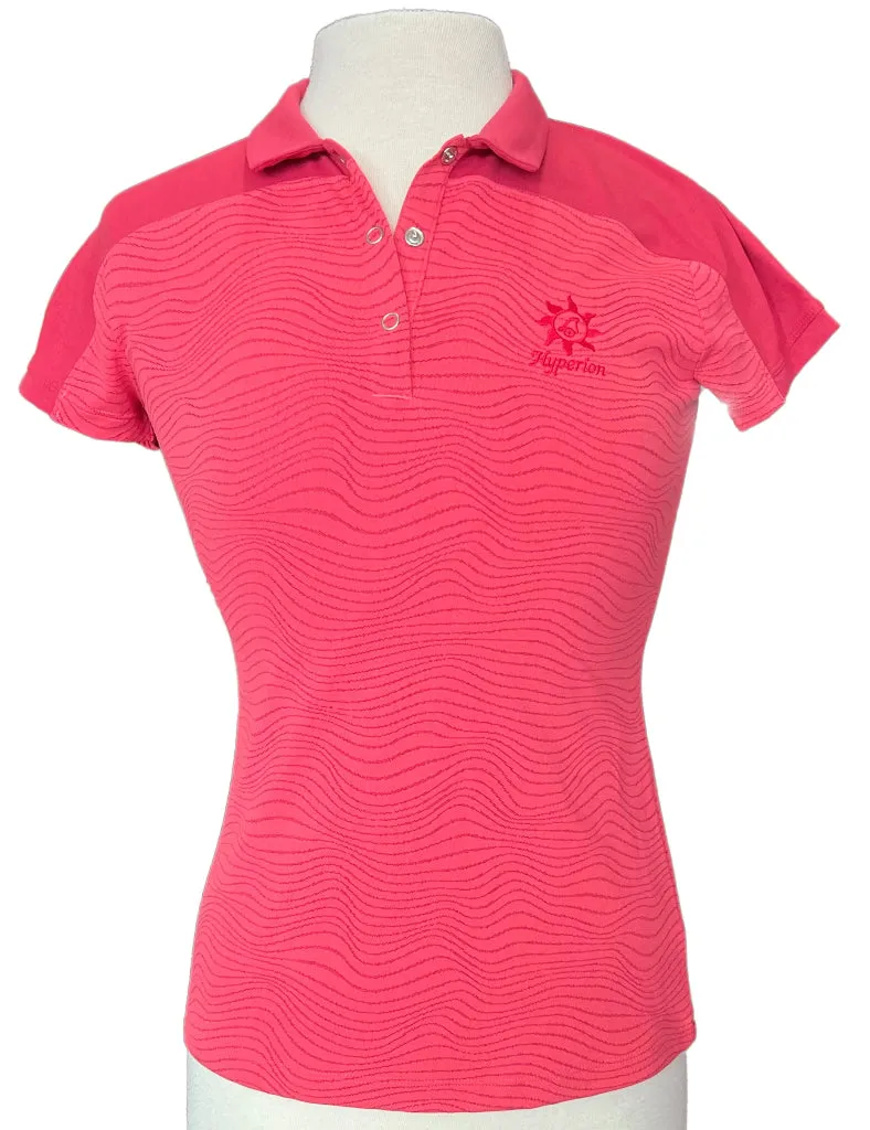 New Under Armour Pink Wave Striped Golf Polo with Logo Size XS MSP$65
