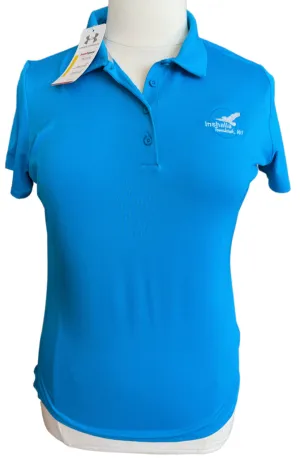 NEW Under Armour Women's 4 Button Cerulean Short Sleeve Golf Polo Size XL MSP$55