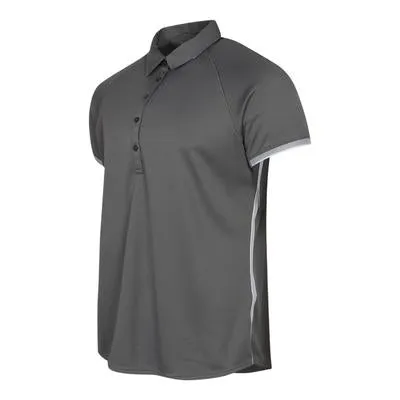 NEW Under Armour Women's 5 Button Short Sleeve Gray Golf Polo w/White Mesh Trim Size XL MSP$40
