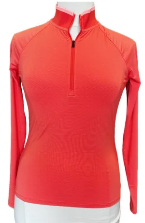 New Under Armour Women's Orange T2 Green Striped Pullover Size M