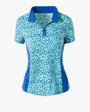 New Weekends by Chico's Vibrant Animal Zip Polo Size XL  MSP$50