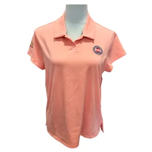 New Women's Adidas Coral Go to Short Sleeve Golf Polo w/ Logo Size M MSP$70