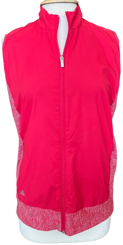 New Women's Adidas Red Full-Zip Vest Size L MSP$75