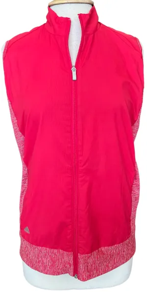 New Women's Adidas Red Full-Zip Vest Size L MSP$75