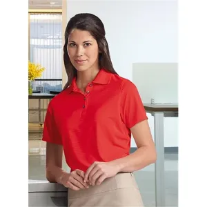 New Women's Bermuda Sands Red Textured Stripe Golf Polo Size L MSP$55