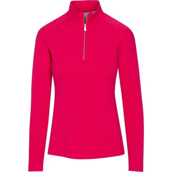 New Women's Dunning Golf Player Jersey Performance Zip Pullover - Dahlia MSP$98