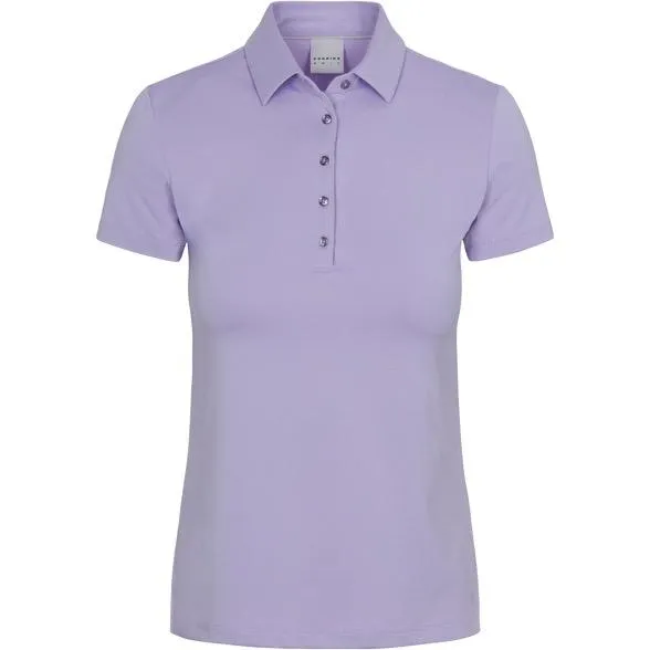 New Women's Dunning Player Finley Jersey Performance Golf Polo Lavender MSP$85