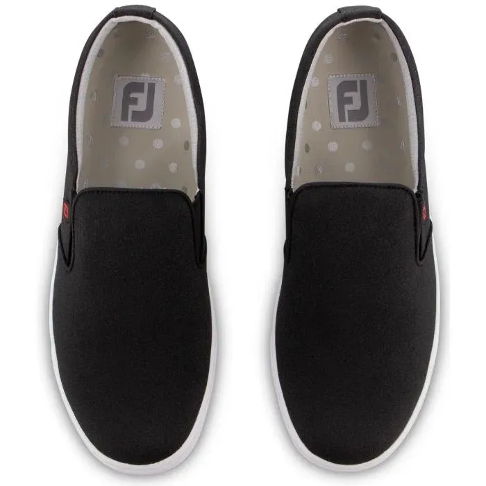 New Women's Footjoy FJ Sport Retro Slip-on Golf Shoes Black Size 7