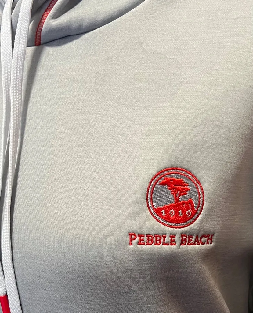 New Women's Footjoy Gray Gray Heather Hoodie w/ Pebble Beach Logo Size M MSP$125
