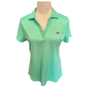 New Women's Footjoy Jade Tonal Stripe Lisle Golf Top w/ Logo Size M. MSP$78