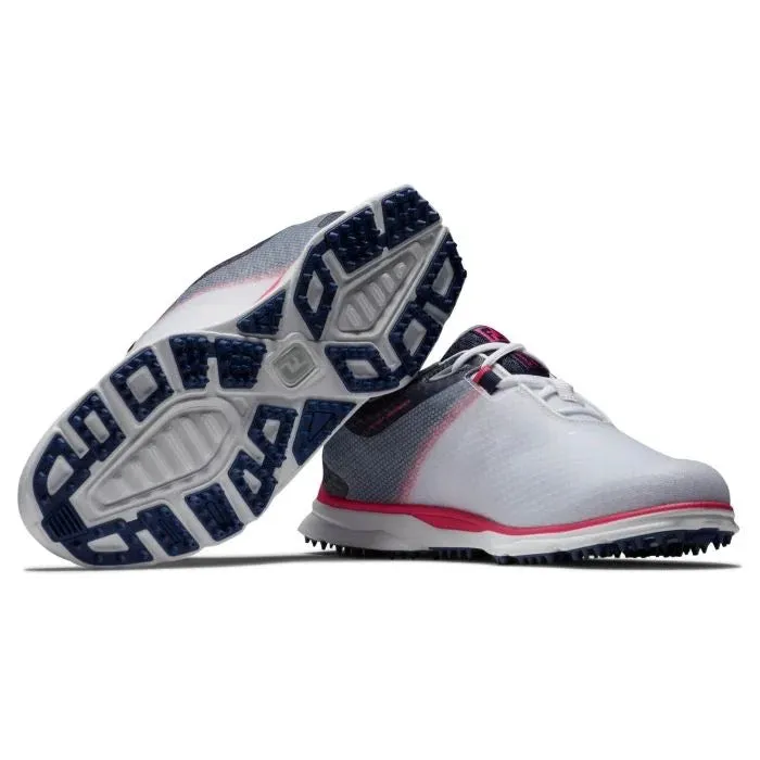 New Womens Footjoy Pro SL Sport Golf Shoes- White/Navy Pink  MSP$175