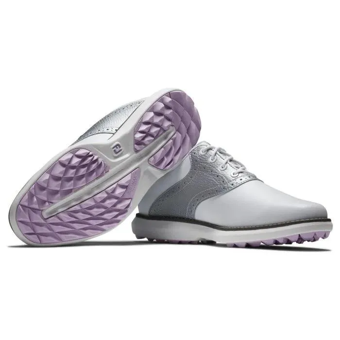 New Women's Footjoy Traditions  Golf Shoes - White/Silver Size 9 MSP$120