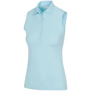 New Women's Greg Norman Sleeveless Freedom Golf Polo - Misty Blue MSP$45
