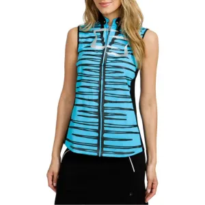New Women's Jamie Sadock Sleeveless Top in Turquoise & Black MSP$89.50