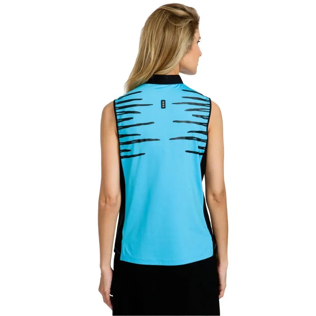 New Women's Jamie Sadock Sleeveless Top in Turquoise & Black MSP$89.50