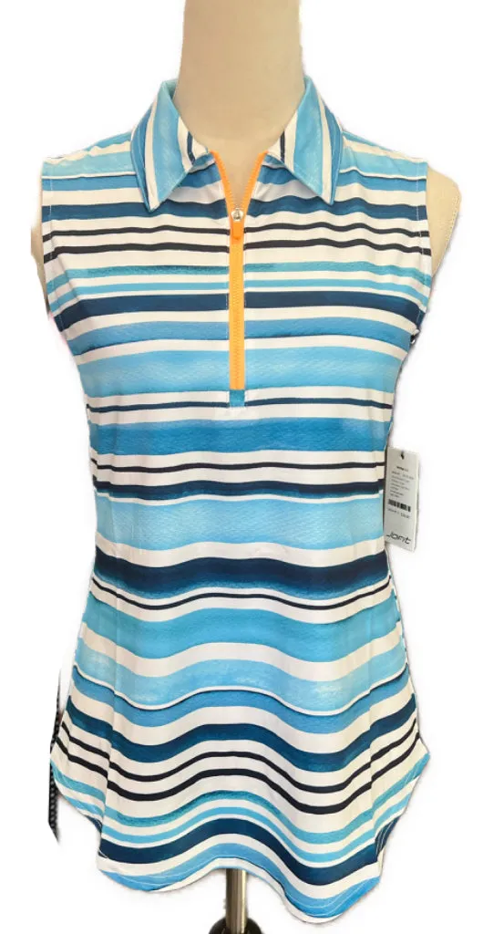 New Women's Jofit Serenity Stripe Sleeveless Golf Polo MSP$86