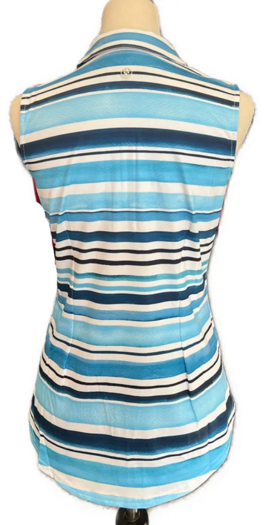 New Women's Jofit Serenity Stripe Sleeveless Golf Polo MSP$86