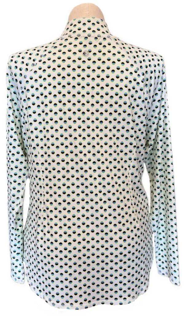New Women's Jofit White, Blue & Yellow Print UV Golf Top Size XXL MSP$84