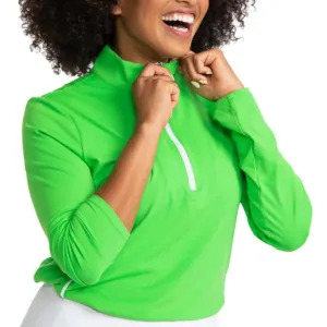 New Women's Keep it Covered Longsleeve Golf Top - Fairway Green MSP$124