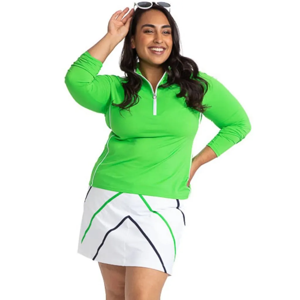 New Women's Keep it Covered Longsleeve Golf Top - Fairway Green MSP$124