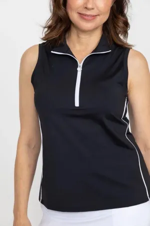 New Women's Kinona Keep it Covered Sleeveless Golf Top - Black Size M MSP$104