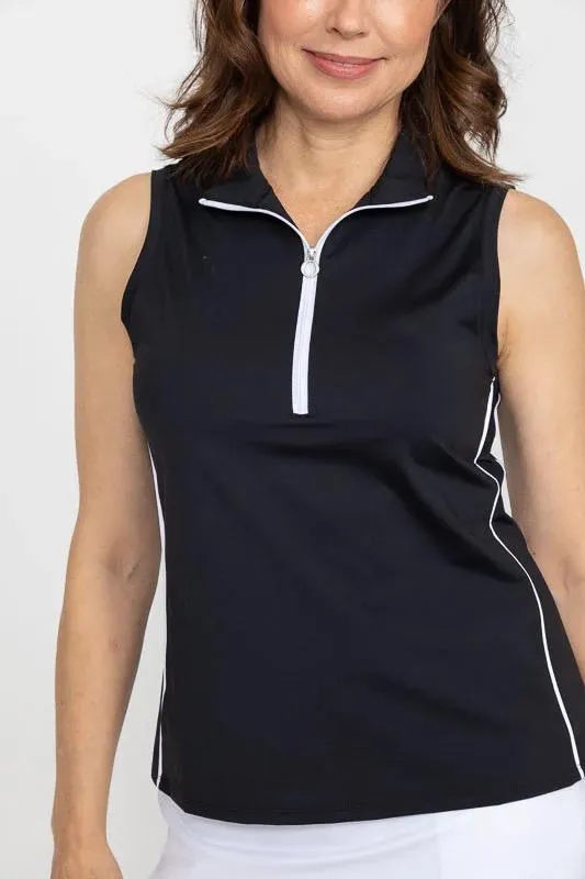 New Women's Kinona Keep it Covered Sleeveless Golf Top - Black Size M MSP$104