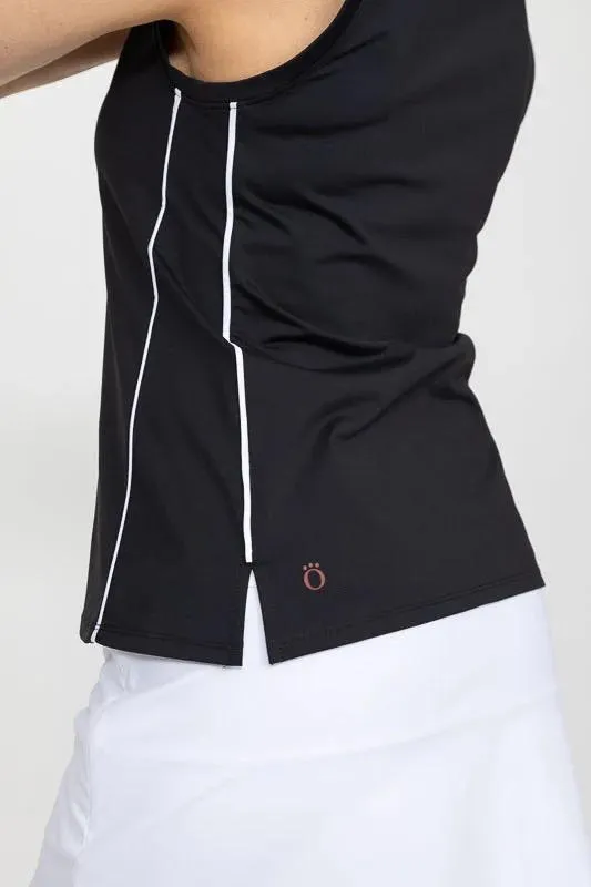 New Women's Kinona Keep it Covered Sleeveless Golf Top - Black Size M MSP$104