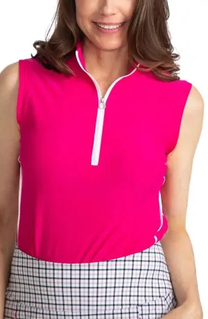 New Women's Kinona Keep it Covered Sleeveless Golf Top - Magenta MSP$110