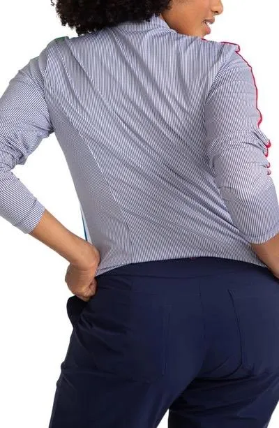 New Women's Kinona Shot Maker Long Sleeve Golf Top - Work'n it Stripes Size S