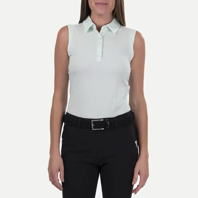 New Women's Kjus Sleeveless Eve Golf Polo - Green Size M. MSP$99