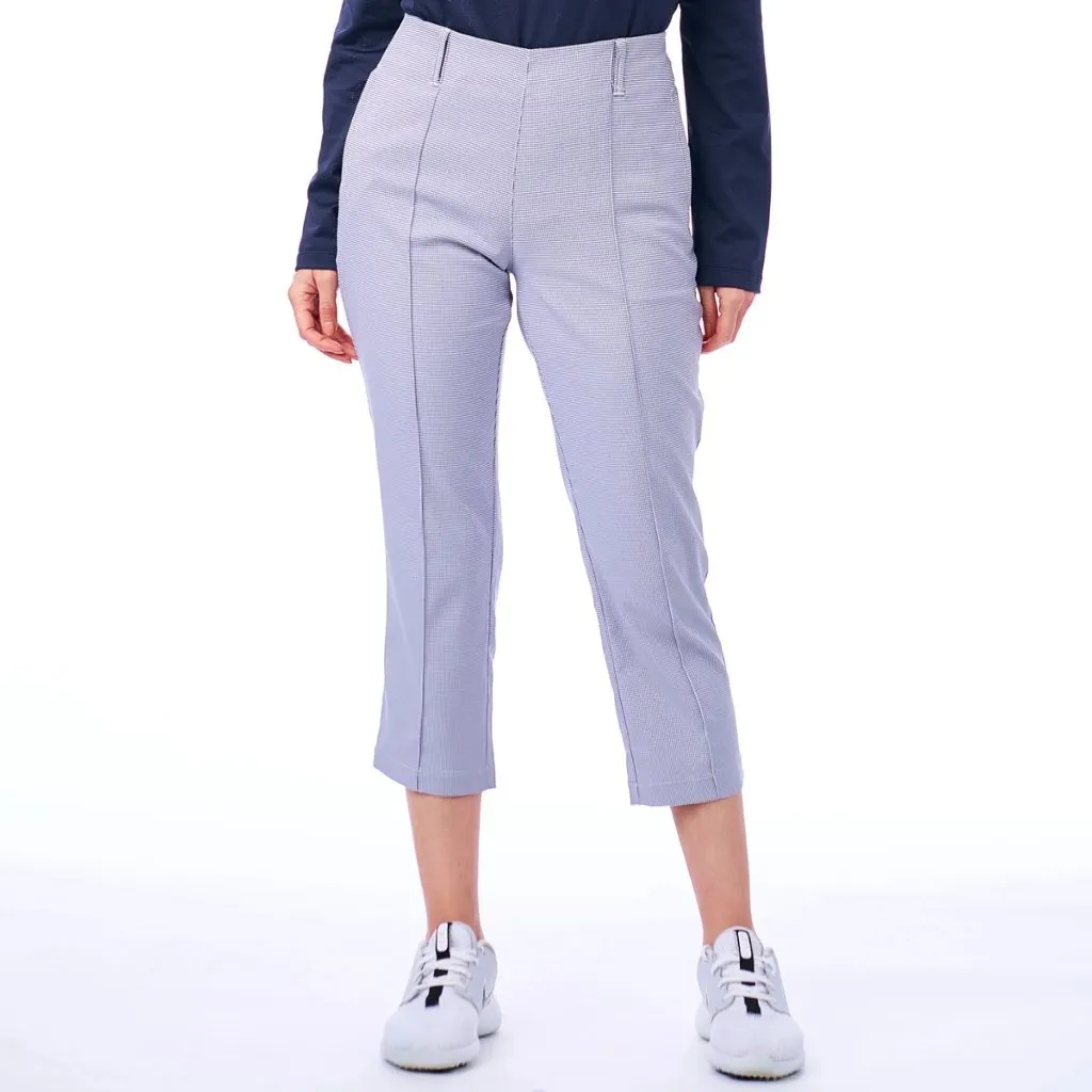 New Women's Nivo Sport Bria Golf Capris Navy Check Size 4 MSP$98