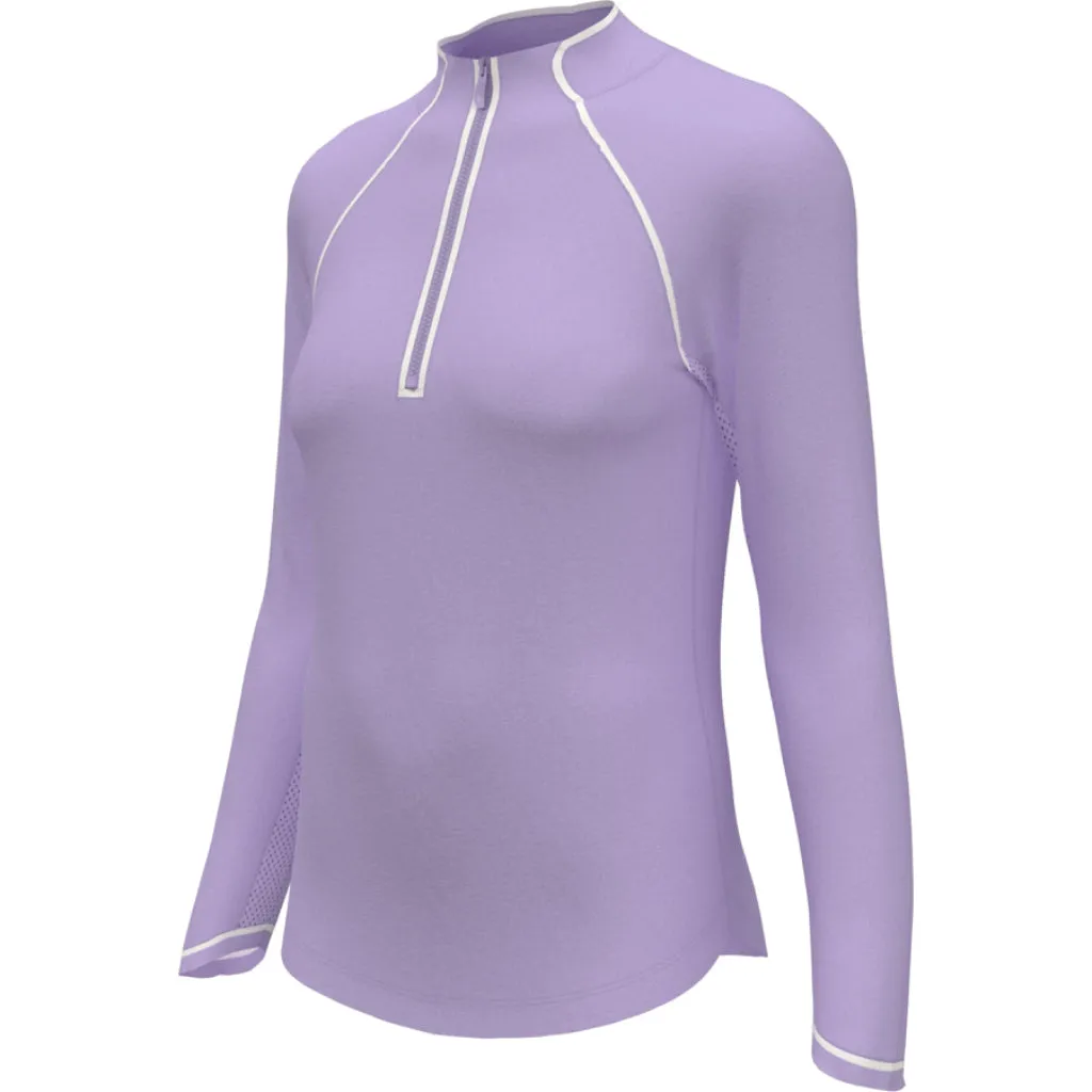 New Women's Original Penguin Long Sleeve Sun Protection Golf Top - Lavender MSP$80