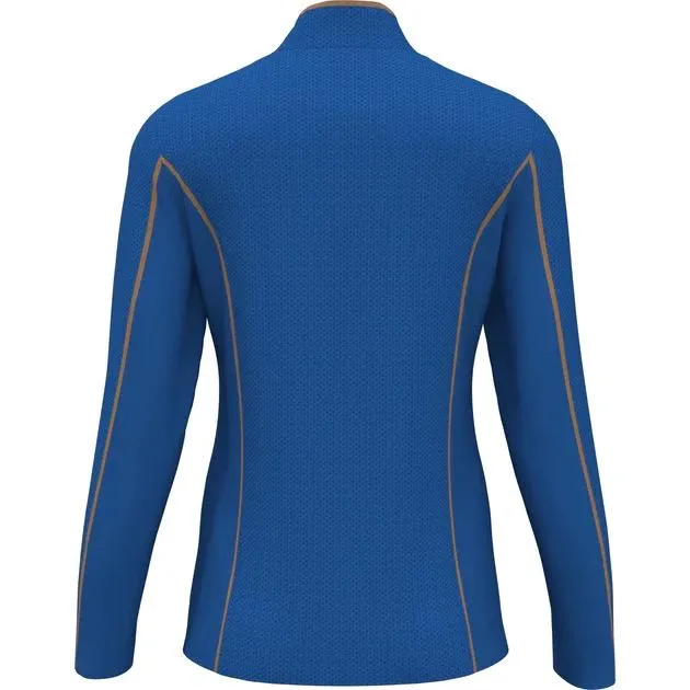 New Women's Original Penguin Midweight Textured 1/4 Zip Pullover - Nautical Blue MSP$110