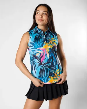 New Women's Sunday Swagger Paradise Found Sleeveless Golf Polo
