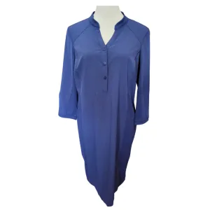 NEW Zenergy 3 Snap V-neck w/Mock Collar 3/4 Sleeve Navy Dress Size M MSP$99