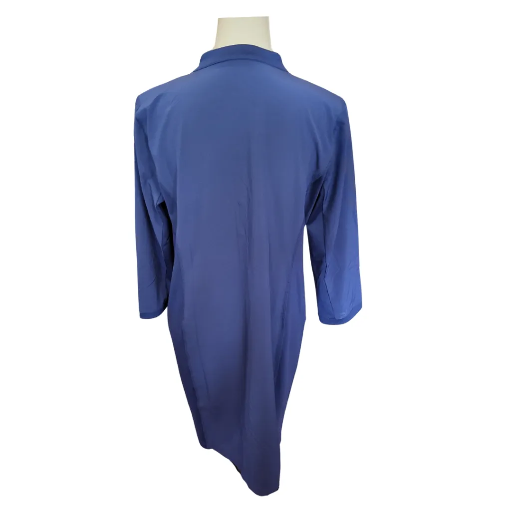 NEW Zenergy 3 Snap V-neck w/Mock Collar 3/4 Sleeve Navy Dress Size M MSP$99