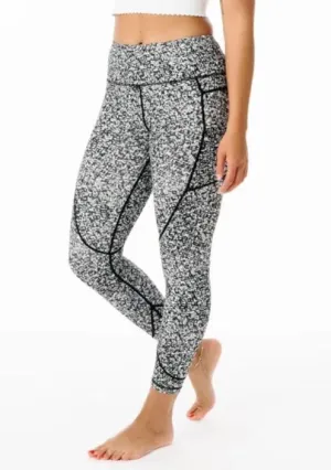 New Zyia Active Black Mosaic Pocket Soft N Snug 7/8 Legging Size 6-8 MSP$75