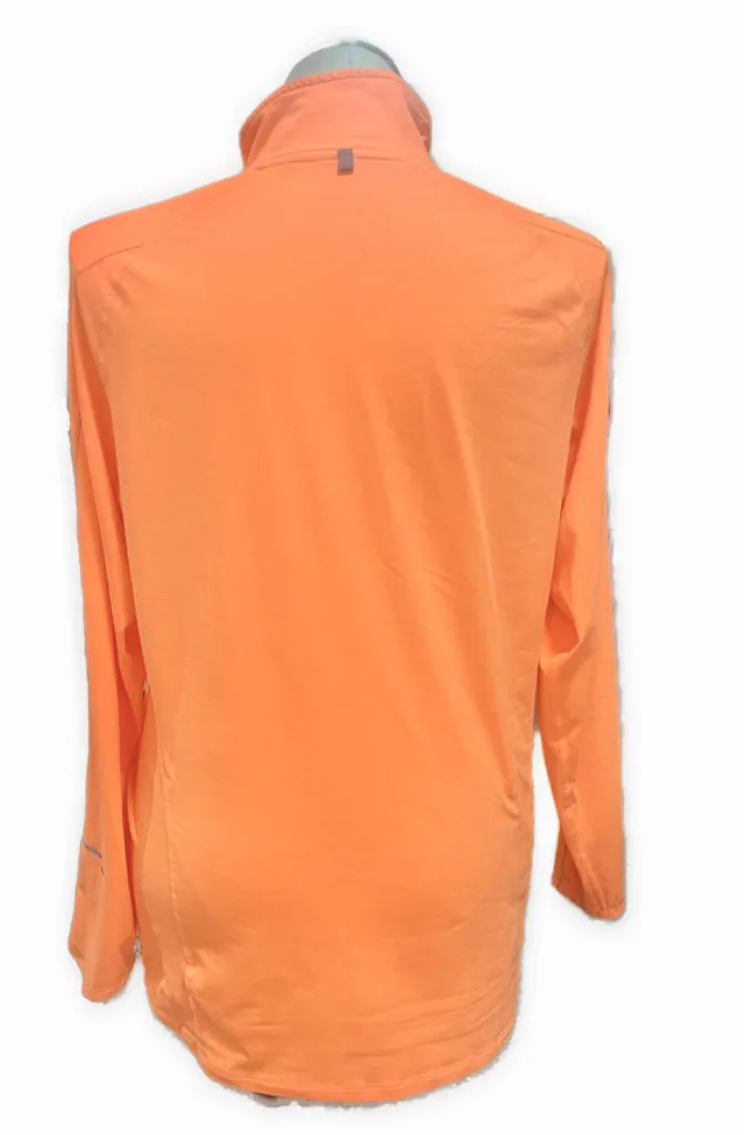 Nike Dri-Fit Women's 1/4 Zip Bright Orange Long Sleeve Running Pullover Size XL MSP$75