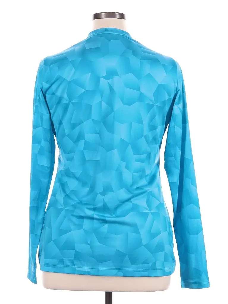 Nike Golf Long Sleeve Turquoise Geo Print Tee Size XL MSP$#60