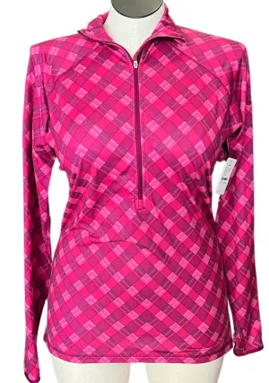 Nike Pink Plaid Half-Zip Pullover Size XL  MSP$65