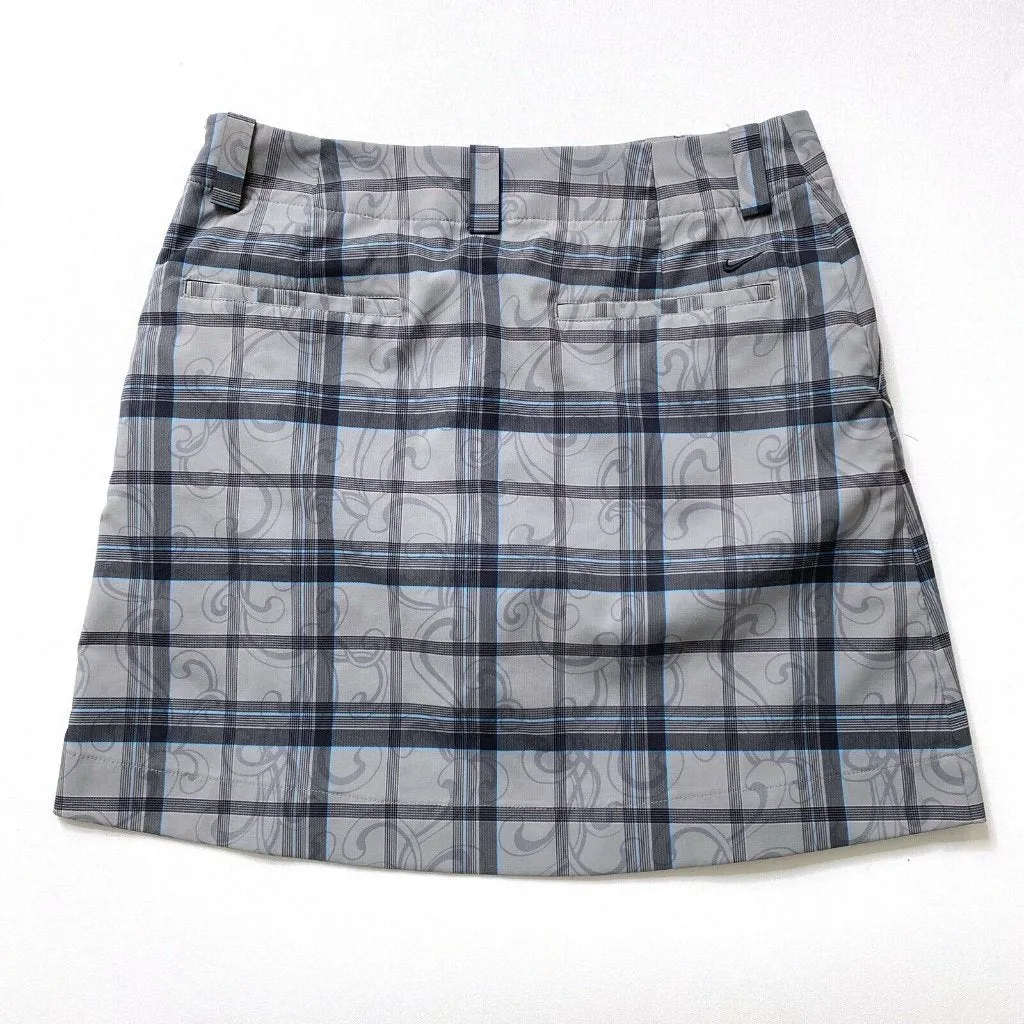 Nike Women's Golf Gray Blue & Black Plaid/Pasilet 17.25" Skort Size 6