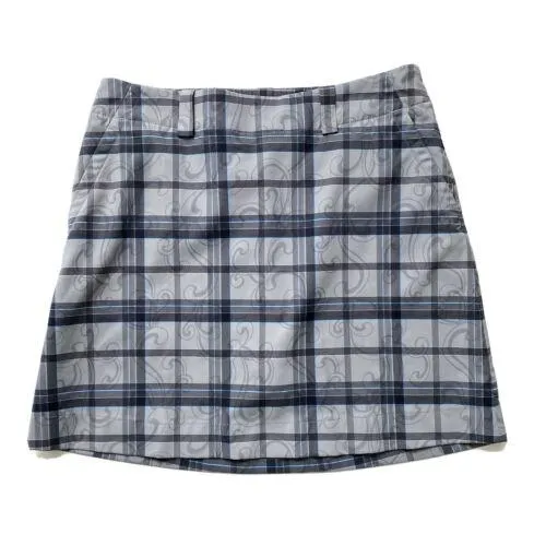 Nike Women's Golf Gray Blue & Black Plaid/Pasilet 17.25" Skort Size 6