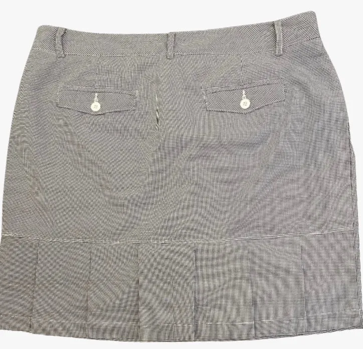 Nivo Sport Black & White Mini Gingham Skort with Back Pleats Size 14 MSP$90