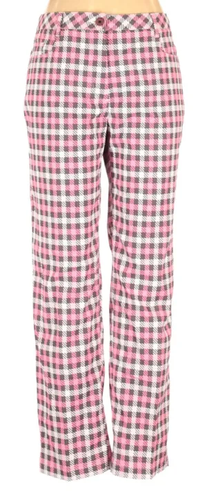 Nivo Sport Pink, White & Tan Plaid Pants Size 12