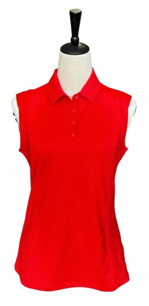 Nivo Sport Women's Red Sleeveless Golf Polo Size M MSP$78